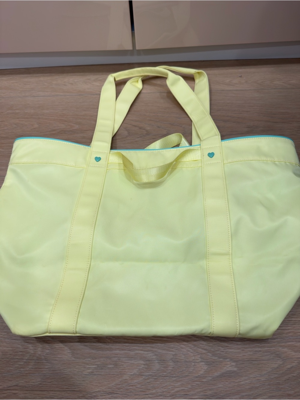 Stoney Clover Lane Lemon Yellow Tote with Teal Trim